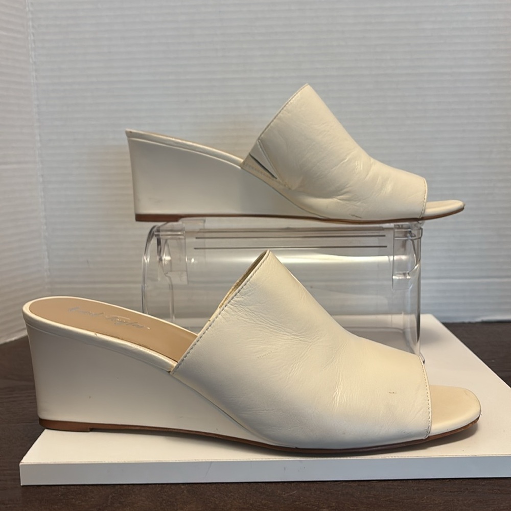 Lord & Taylor White Leather Mules - Picture 3 of 10